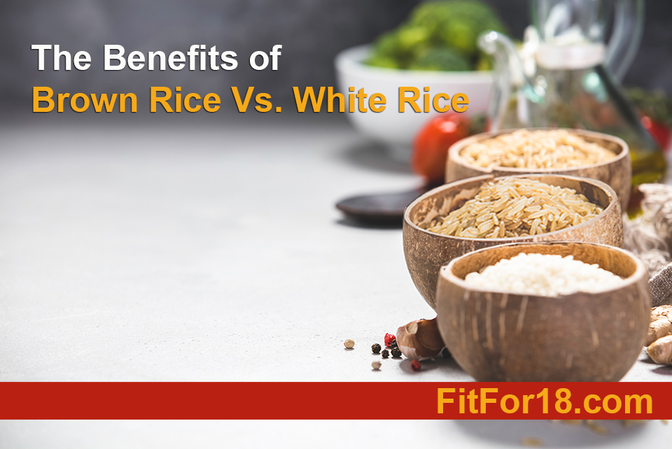 a bowl of brown rice and white rice